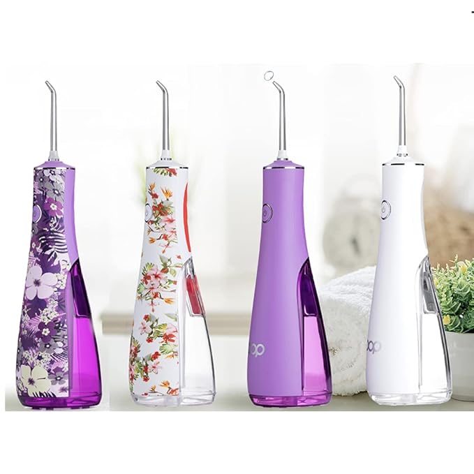 Pop Sonic Typhoon Water Flosser (Purple) | Non-Slip, Waterproof Water Flosser for Men & Women - 3 Modes Battery Powered, Rechargeable Water Flosser for Braces, Teeth, & Gums