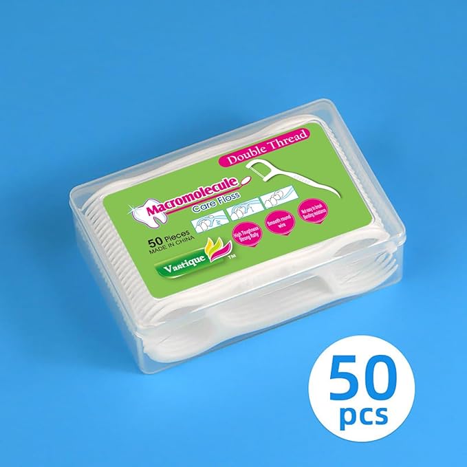 400 Pcs Double-Thread Dental Floss Picks, Thin Thread for Adults & Kids, Superior Oral Care, Dental Hygiene, Gum Health(50x8 Cases, 400 Total)