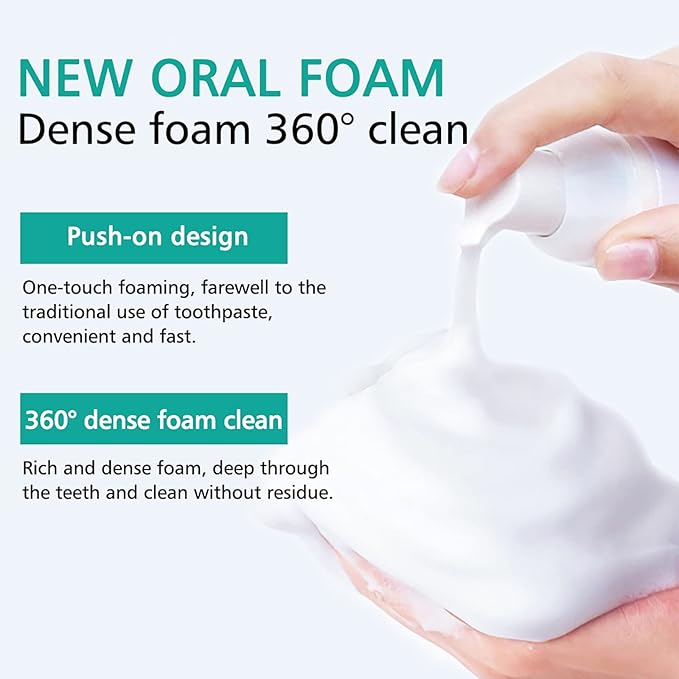 Teeth Whitening Toothpaste with Fluoride, Ultra-fine Mousse Foam for Deep Cleaning Gums, Stain Removal, 3 Fresh Flavors