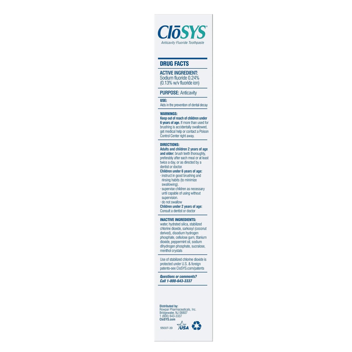 CloSYS Fluoride Toothpaste, 7 Ounce (Pack of 2) Gentle Mint, Whitening, Enamel Protection, Sulfate Free
