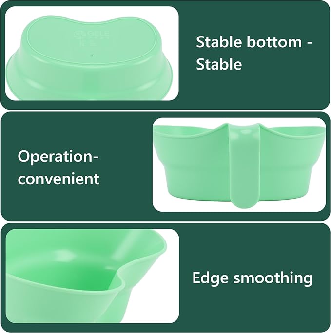 Emesis Basin with Wide Mouth & Handle - Bed Mouthwash Cup Kidney Shape Large with Handle, Patient Toothbrush Cup BPA-Free Plastic Vomit Cup for Elderly Bedridden Patients and Teeth Cleaning