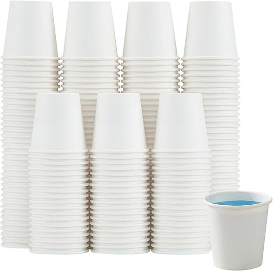 100 Pack 3 oz Paper Cups White, Small Mouthwash Cups 3 OZ, Mini Disposable Bathroom Cups, Paper Cups 3 Ounce for Bathroom, Supermarket, Birthday Party, Travel, Events, Picnic, BBQ