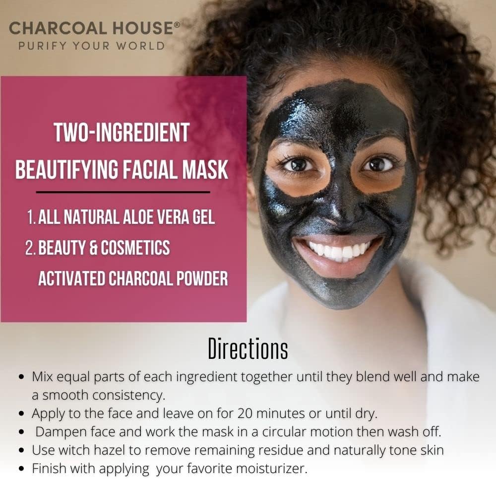 Charcoal House Activated Bamboo Charcoal Powder Food Grade - Beauty & Cosmetics - Use in Skin Care, Body Scrub, Facial Cleanser, Face Wash and More - Great for Teeth & Soap Making - 6 oz