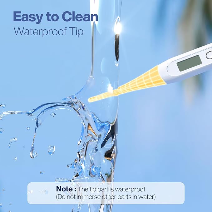 Boncare 10 Seconds Digital Thermometer for Adults and Kids - Accurate & Safe Rectal Thermometer for Baby with Fever Alarm, Oral Thermometer (Yellow)