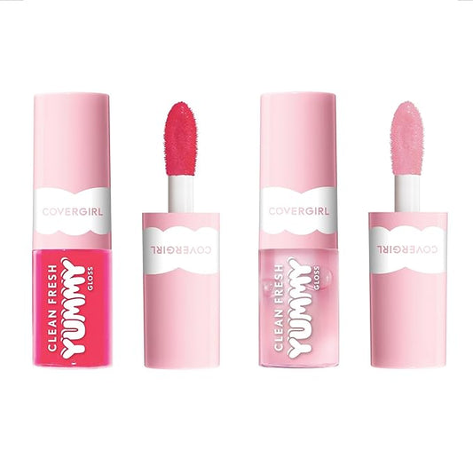 COVERGIRL Clean Fresh Yummy Gloss Bite-Sized Minis Kit - Let’s Get Fizzical & But First a Cosmo - 0.16 fl oz each