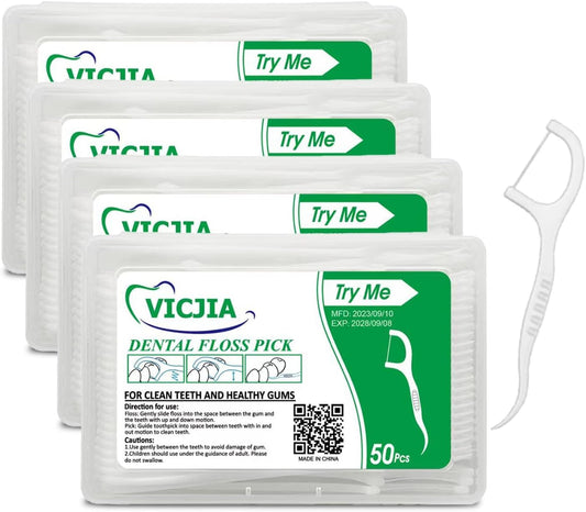 Tooth Floss Picks Unflavored Dental Floss for Teeth Tooth Picks Flossers,200 Count Floss Sticks for car,Home Tooth Pick Small