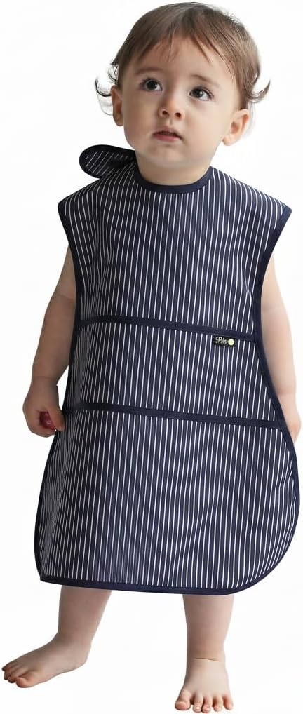 Full Coverage Waterproof Feeding Bib for Toddlers – Extra Long Apron Bib for Mealtime, Self-Feeding, High Chairn