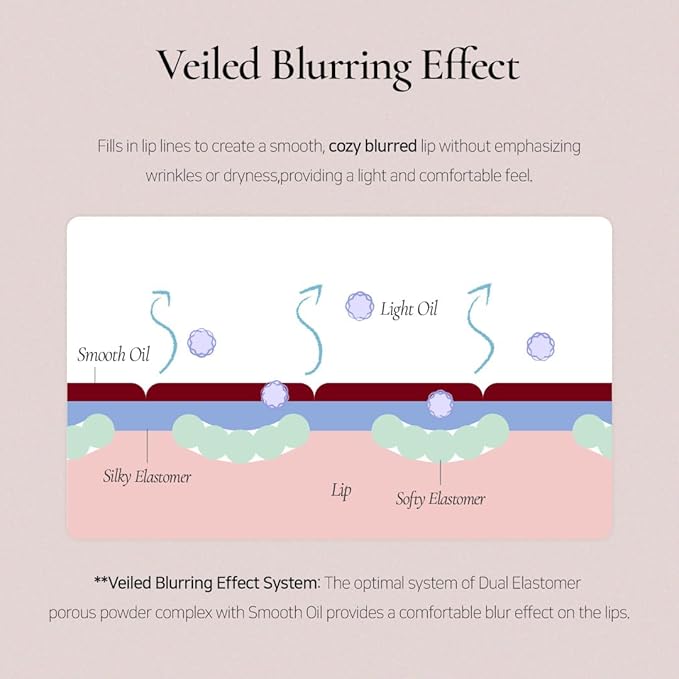 DINTO Blurring Lip Veil - Soft Velvet Blurry Matte Finish Lip Tint, Sheer Natural Coverage, Moisturizing Formula, Long Lasting, Vegan & Cruelty-Free (10 colors) (105 Piano, 0.11 fl.oz.)