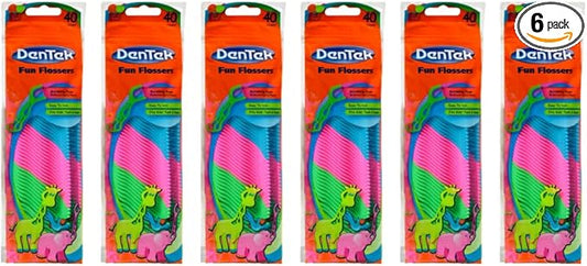 DenTek Kids Fun Flossers, Wild Fruit Flavor, 40 Each (Pack of 6)