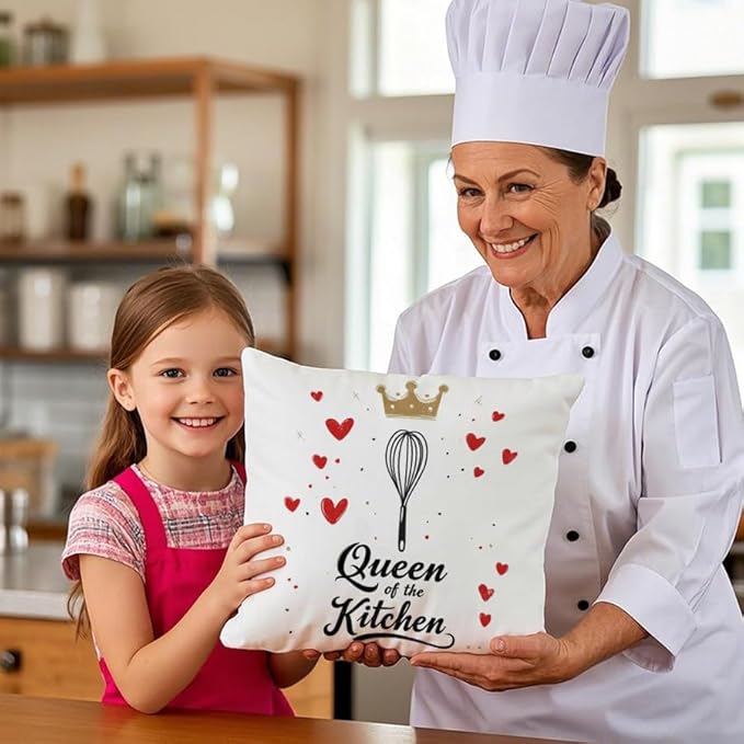 Cirzone Chef Gifts for Women -18x18Inch Throw Pillow Cover Funny Chef Gifts with Gift Box Perfect Birthday Cooking Enthusiasts Gifts for Home Sofa Decor