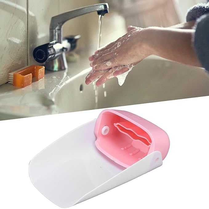 Pink Faucet Extender Cover for Kids - Sink Spout Attachment