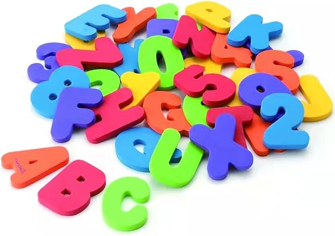 Bath Toys, 36 Sheets Fun Numbers and Alphabet Bath Toys, Floating Alphabet Letters & Numbers Learning for Bathtub Educational for Kids Children Boys Girls