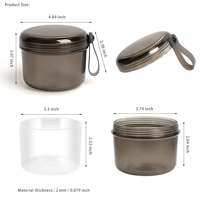 Upgraded Large Denture Bath Box Cup No-Leak Denture case Retainer Cleaning Box Complete Clean Care for Dentures Clear Braces Mouth Guard Night Guard & Retainers (transparent grey)