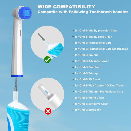 Replacement Heads Compatible with Oral B Braun Electric Toothbrush, 16 Pcs Professional Replacement Heads for Oral B Toothbrush, Brush Heads for Oral B Pro 1000/1500/7500/3000/7000/8000/500