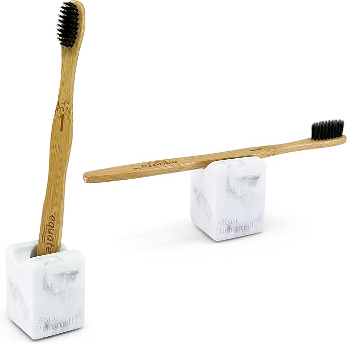 Multi-Purpose Bathroom & Desk Stand Holder | for Toothbrush, Shaving Razor, Makeup Brush, Pen, Pencil | Great for Travel & Home Use | 2" H x 1.5" W x 1.5" D | 1-Pack