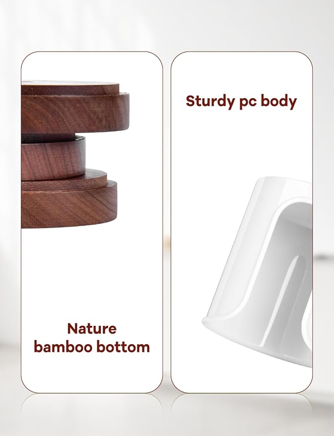 Premium Bathroom Cup Dispenser - Compact Cup Holder for Dixie 3 oz Cups, 3 4 Ounce Mouthwash Cup Dispenser - PC/Walnut, White, Pack of 2