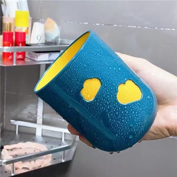 Simple Cloud Mouthwash Cup - Creative Cute Couple's Cup (Dark Green & Light Blue)