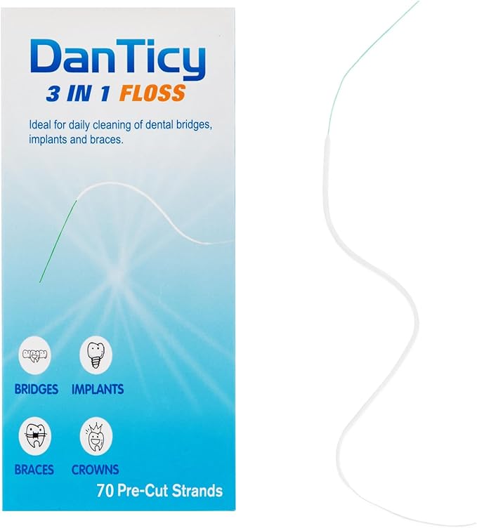 Super Floss Dental Floss for Braces, Pre-Cut Strands (1 Pack (70 Pcs))