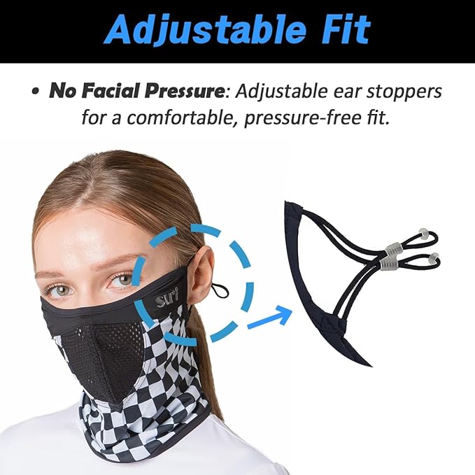 KOREA (Type G) UV Sun Protection Balaclava Half Face Mask - For Golf, Hiking, Running, Cycling & Outdoor Sports