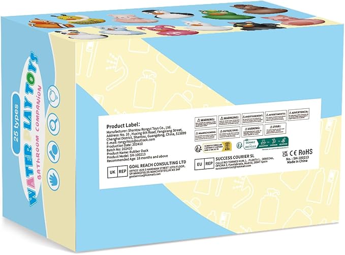 25PCS Rubber Ducks,Toddler Bath Toys,No Hole Bathtub Toys,Baby Pool Toys for 18 Months and Older