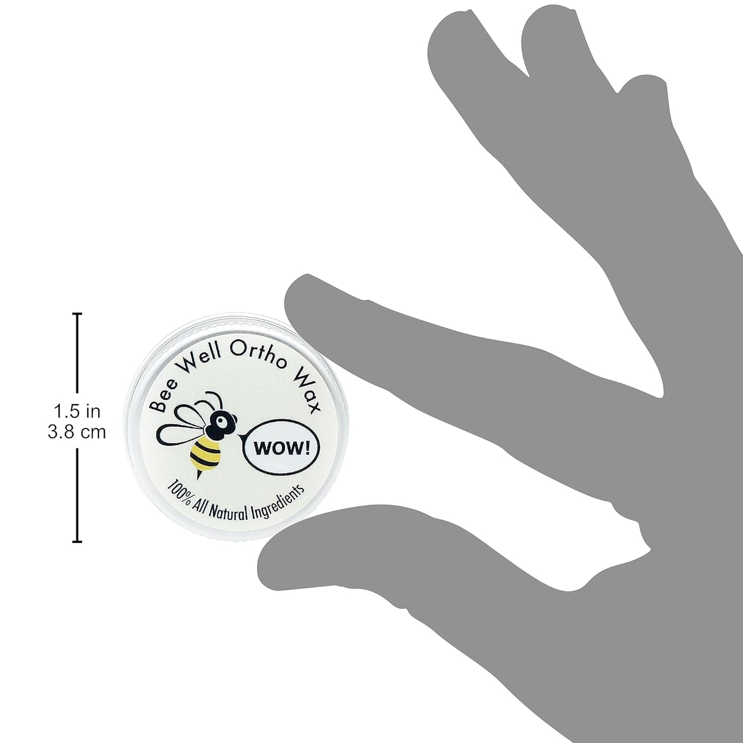 Bee Well Ortho Wax Pure | All Natural Extra Firm Braces Wax | Protect, Prevent & Relieve Orthodontic Braces Discomfort & Mouth Pain | Aluminum Jar | 75 Pieces of Wax for Braces