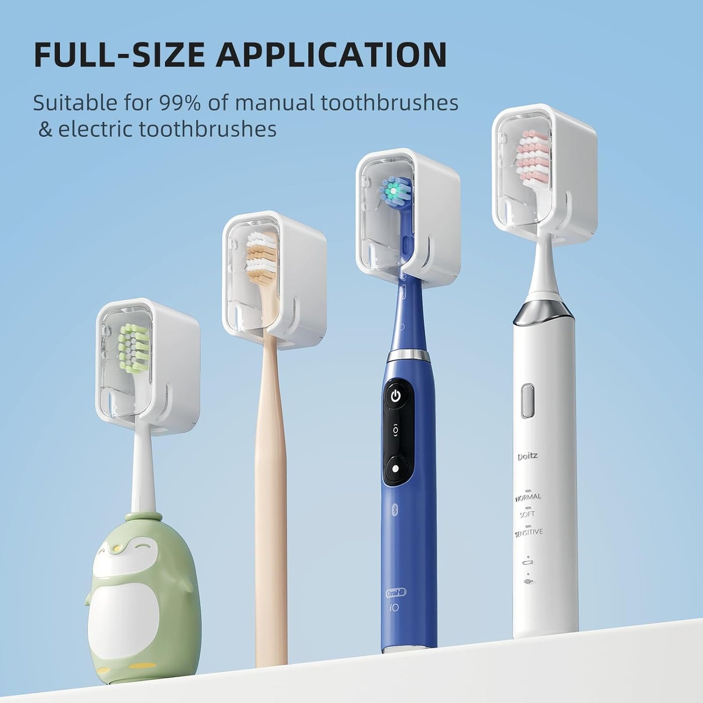 Travel Toothbrush Head Cover 2PCS, Electric Toothbrush Covers Caps, Ventilated Toothbrush Protectors Caps for Travel, Camping, Bathroom, Business, Clear