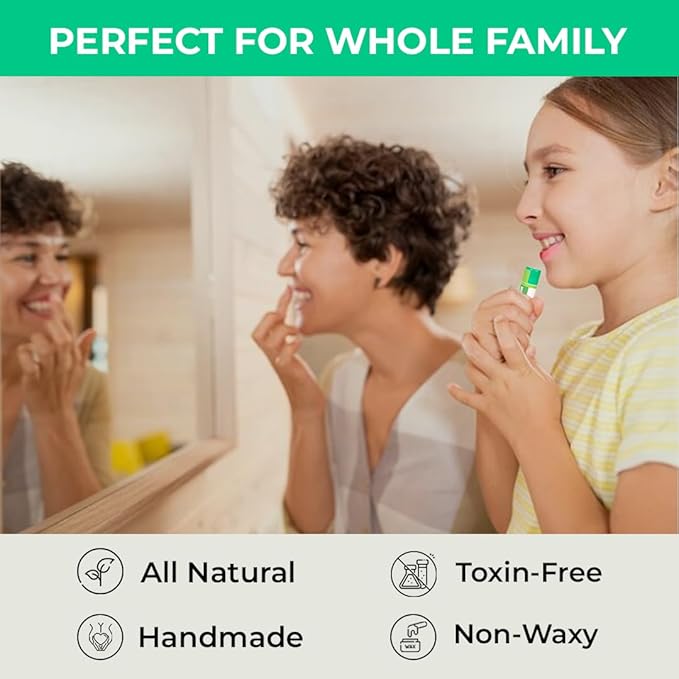 RaGaNaturals Natural Mint Lip Balm - Hydrating Lip Moisturizer for Dry & Cracked Lips with Shea Butter, Cocoa Butter, Vitamin E & Beeswax - Refreshing Mint, Non-Tinted For Wommen, Men & Kids – 4 Pack