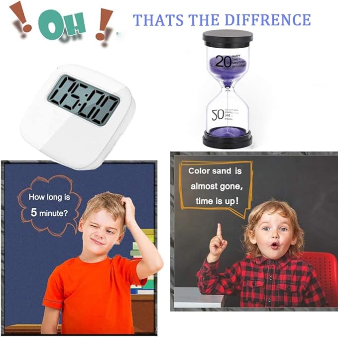 SuLiao 20 Minute Sand Timer Hourglass：Colorful Small Purple Sand Clock 20Min, Plastic Sandglass for Kids, Games, Decorative, Classroom, Kitchen, Toothbrush Timer