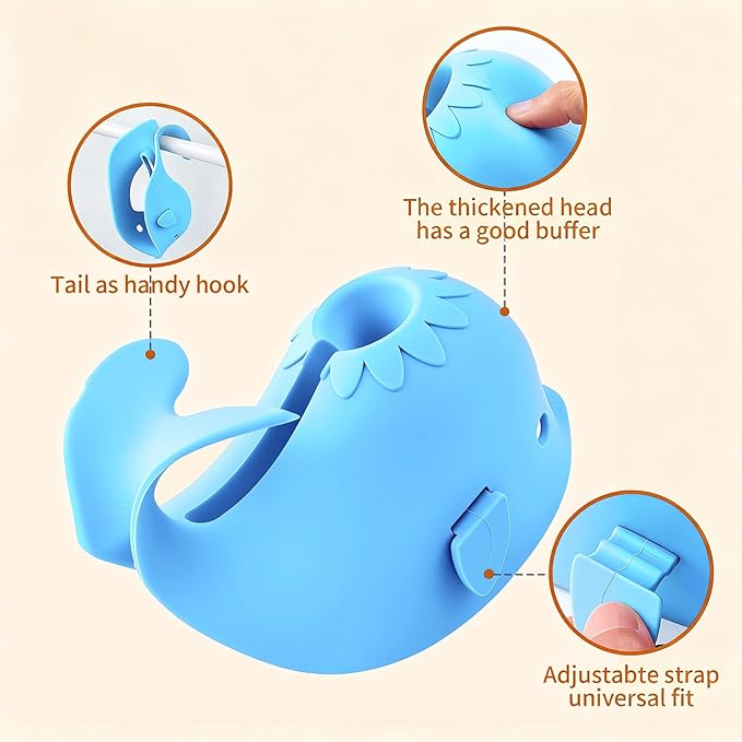 Skyroku Toddler Faucet Extender & Blue Bathtub Spout Cover, Sink Extender with Temperature Sensor for Bathroom Sinks, Kitchen, Bathtubs, Bundle and Save!