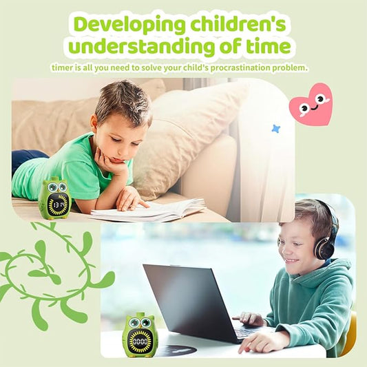 Owl Visual Timer for Kids 99 Min Visual Countdown Time for Classroom Home Kids Timer Visual with Sound or Silent Mode Time Management Tool for ADHD Autism Toddler Homework Potty Training