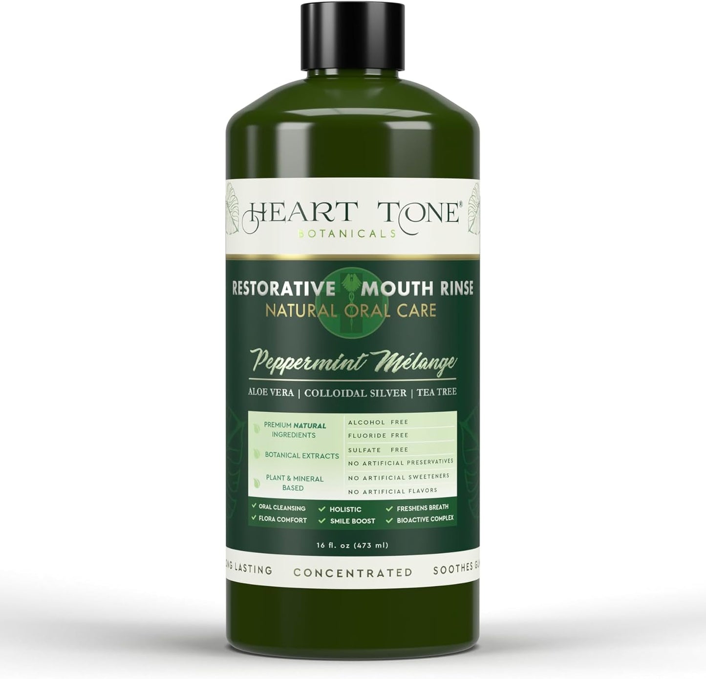 Nano Silver Mouthwash | All Natural | Adult Restorative Mouth Rinse | Aloe Vera, Colloidal Silver, & Tea Tree | Complete Oral Care & Fresh Breath | Fluoride, GMO, & Alcohol Free