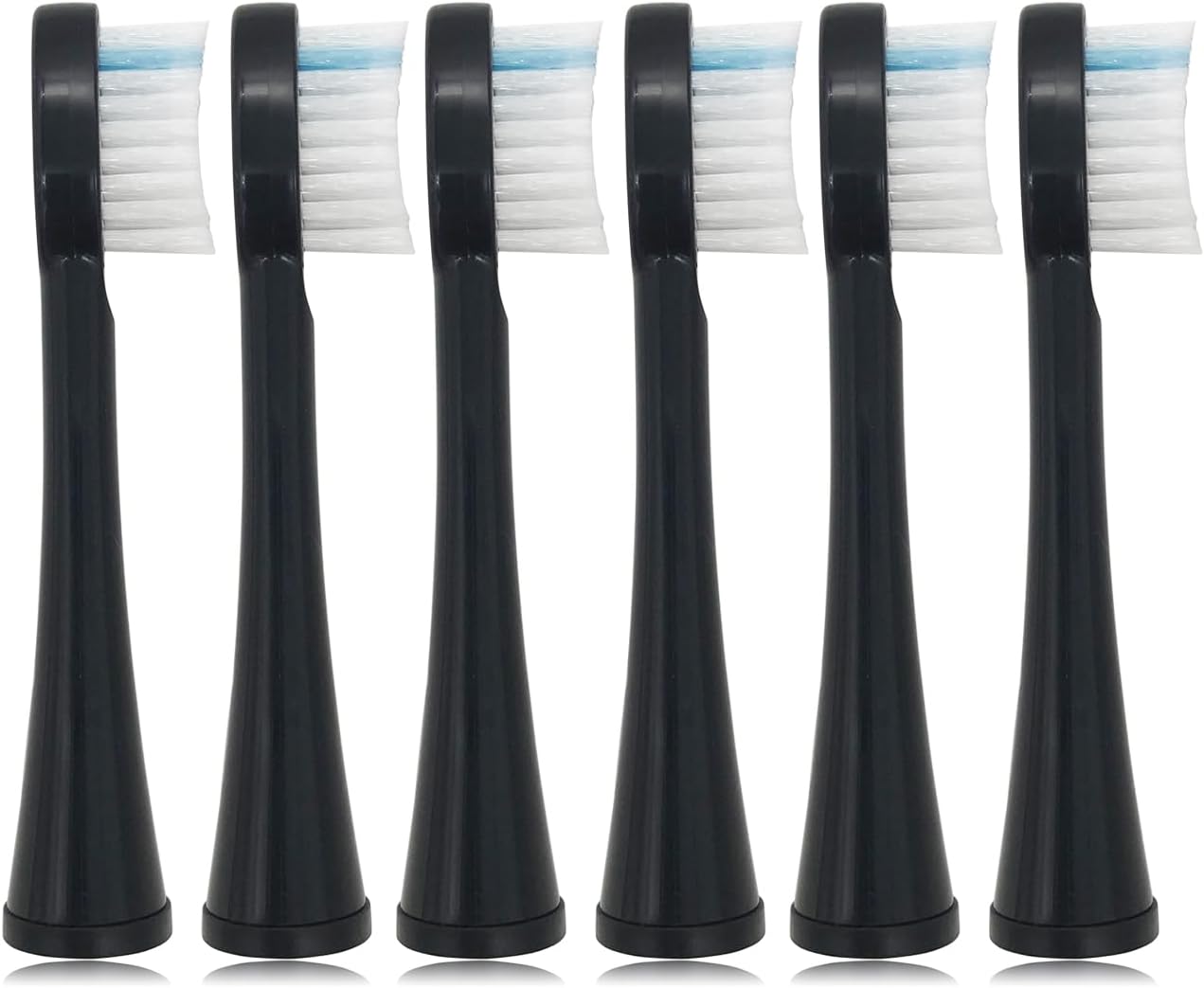 SF-03W Replacement Heads fit for Waterpik Sonic Fushion SF-02W, SF-01W, SF-04, with Brush Head Cover 6 PCS, Black