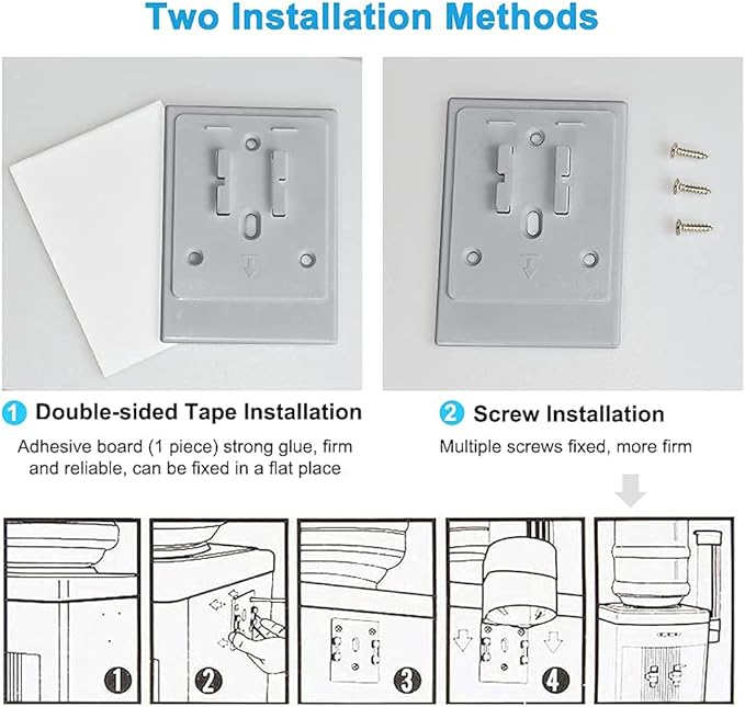 LBTING Water Cooler Cup Dispenser, Pull Type Cup Holder Fit 3oz - 5oz Small Bathroom Disposable Cups, Adhesive Wall Mounted Cup Dispenser - Gray