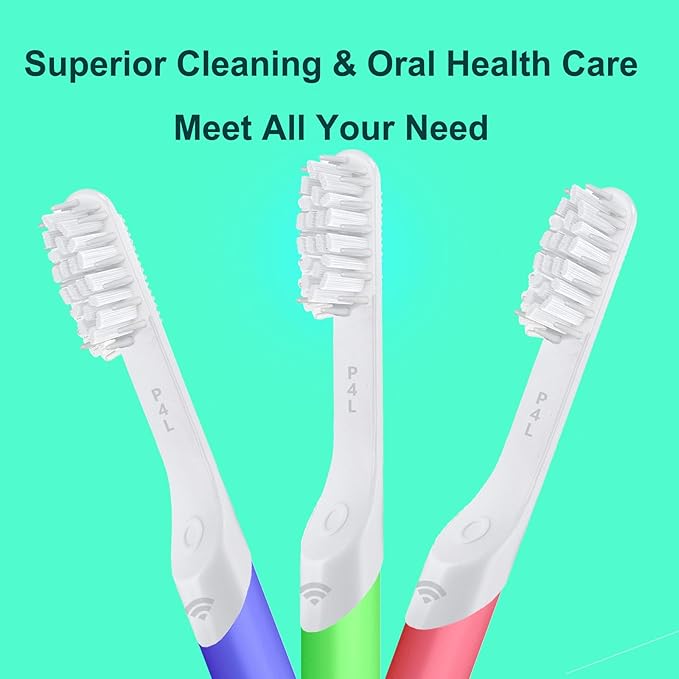 4-Pack White Toothbursh Replacement Head Compatible with Quip Styled Electric Brush Refill Brush Head Soft