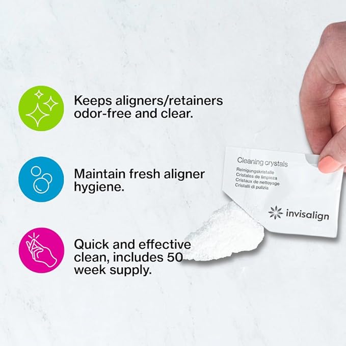 INVISALIGN Cleaning Crystals for Clear Aligners and Retainers, (50 Packets)