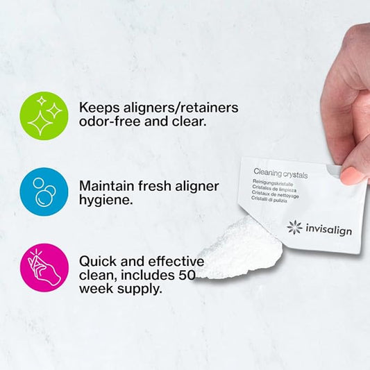 INVISALIGN Cleaning Crystals for Clear Aligners and Retainers, (50 Packets)