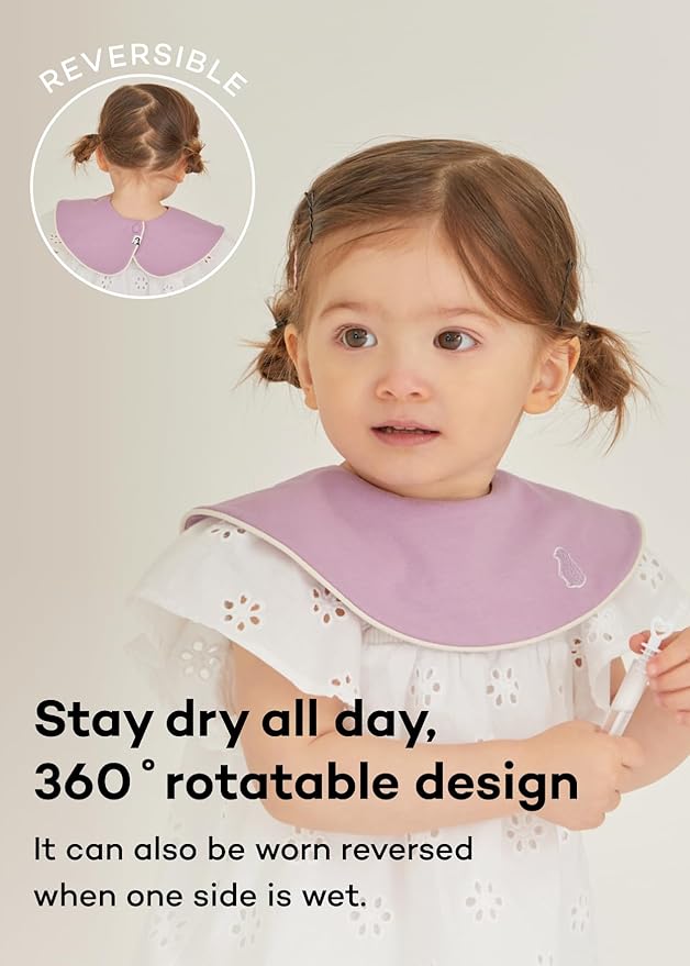 Konny Baby Bibs Set, 360 ° Rotate, Soft and Absorbent Bandana Drooling for Boys Girls baby Essentials