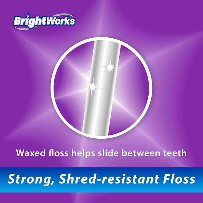 BrightWorks Dental Floss Waxed - 100 Yards (Pack of 4)