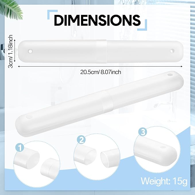 60 Pieces Plastic Toothbrush Holders Portable Travel Toothbrush Case Cover Protector Case Holders for Indoor Outdoor Travel Trip Home Camping School (Clear)