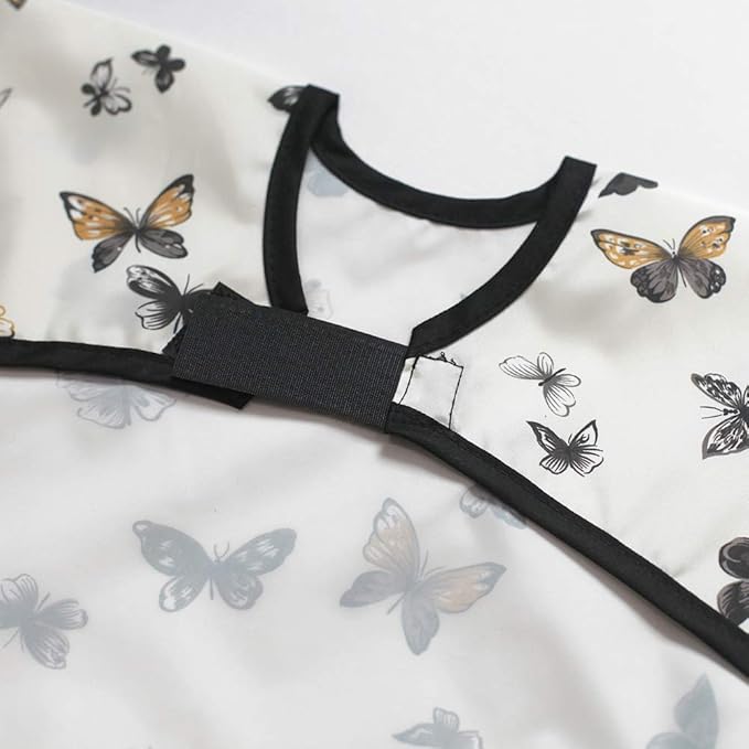 Short Sleeve Waterproof Bib for Toddlers – Easy Clean Feeding Apron for Mealtime, Daycare, Self-Feeding, Lightweight