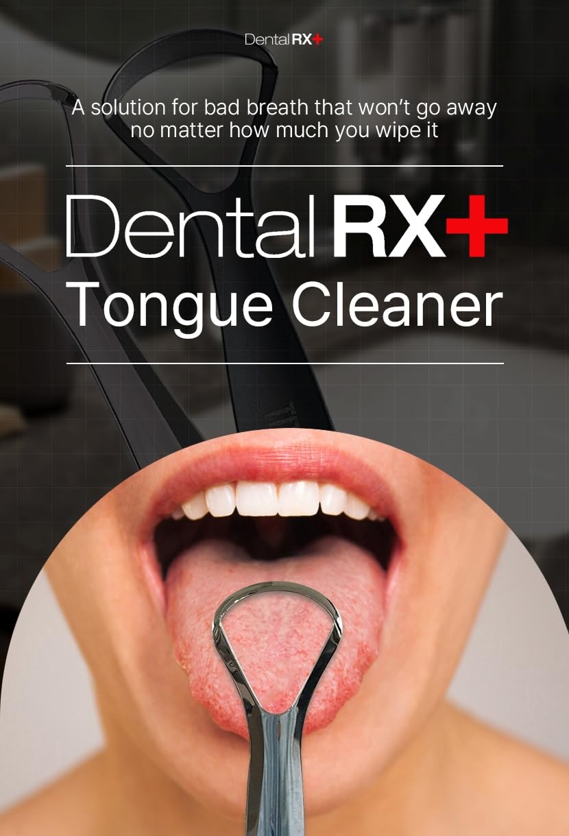 Surgical Steel Tongue Scrapers for Adults and Kids (2 Pack, Different Size), Surgical Steel Tongue Cleaners, Prevent and Reduce Bad Breath