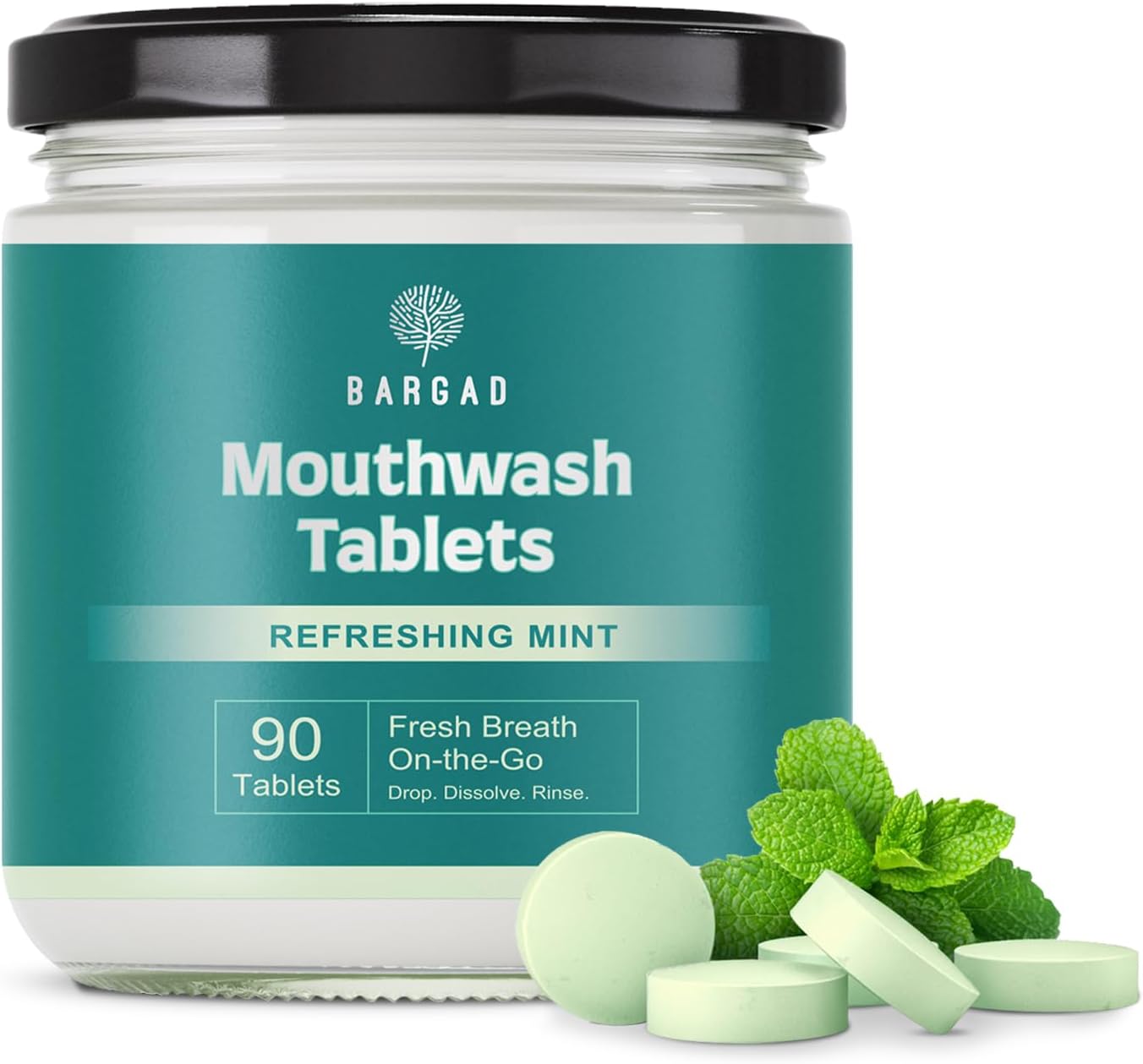 Mouthwash Tablets – Natural Mint Flavor | 90 Count | Travel-Friendly, Alcohol-Free, Eco-Friendly Oral Rinse Tablets | Freshens Breath, Supports Oral Hygiene | Just Add Water