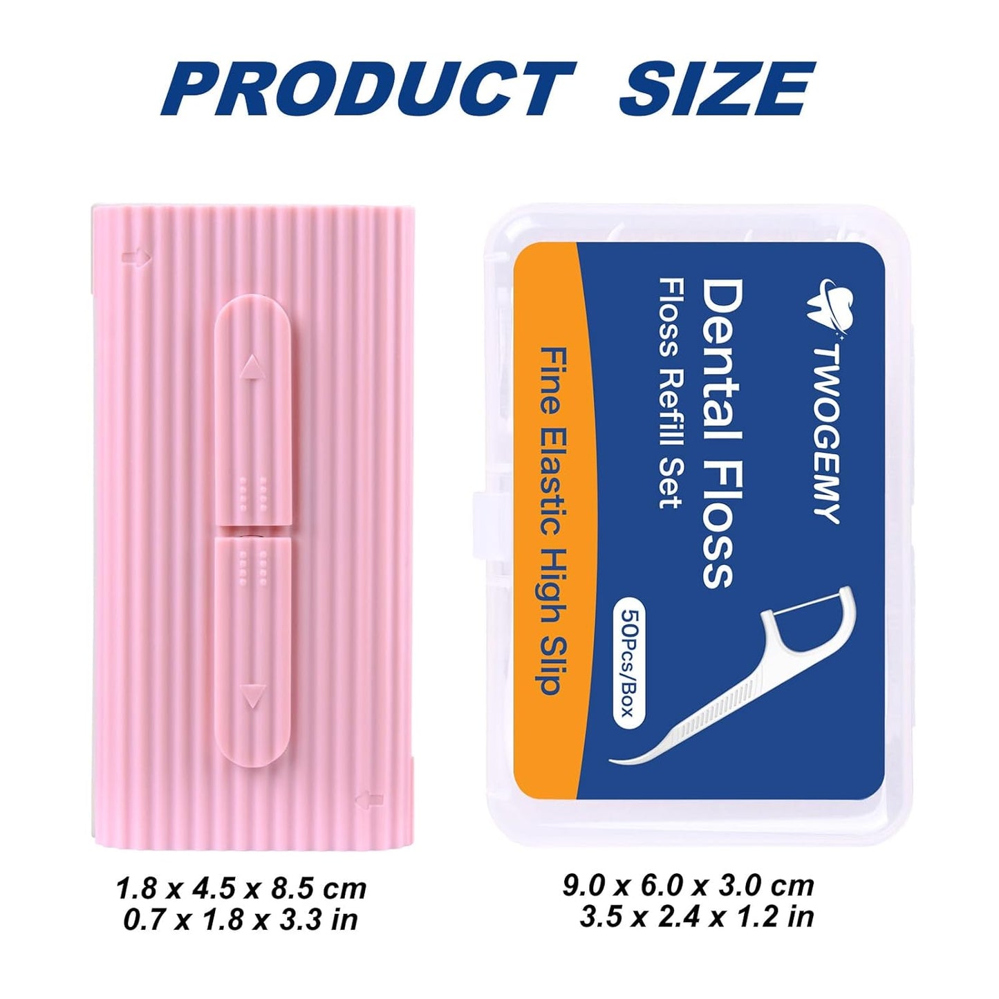 Pink Dental Floss, 2 Pack 10 Count and 50 PCS/Box, Total Package of 70 Picks Adult Floss in Set Meal. The Perfect Portable Flossing Travel Set for Cleaning Teeth and Oral Care.(Pink 2+1)