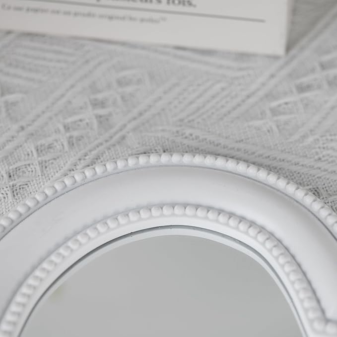 Heart Shape Makeup Mirror Wall Mounted Mirror with Hanging Hole for Home Room Decoration Birthday Gift Valentine's Day Gift for Girl,10.6x10.2inch (White)