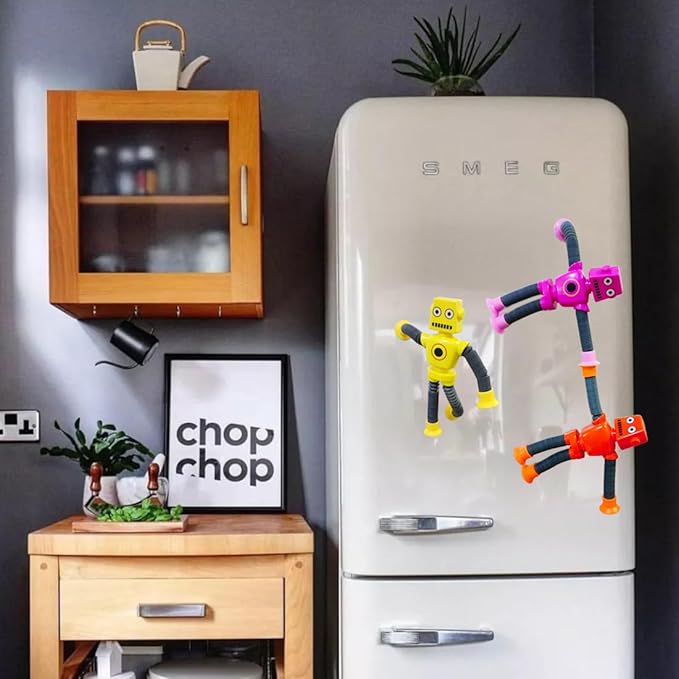 32 PCS Suction Cup Robot Toy,Shape Changing Telescopic Pop Tubes Autism Sensory Toy Kids Girls Boys Toddlers Adult,Funny Robot Action Figure Bendable Fidget Toy Gift Birthday Party Favors Christmas