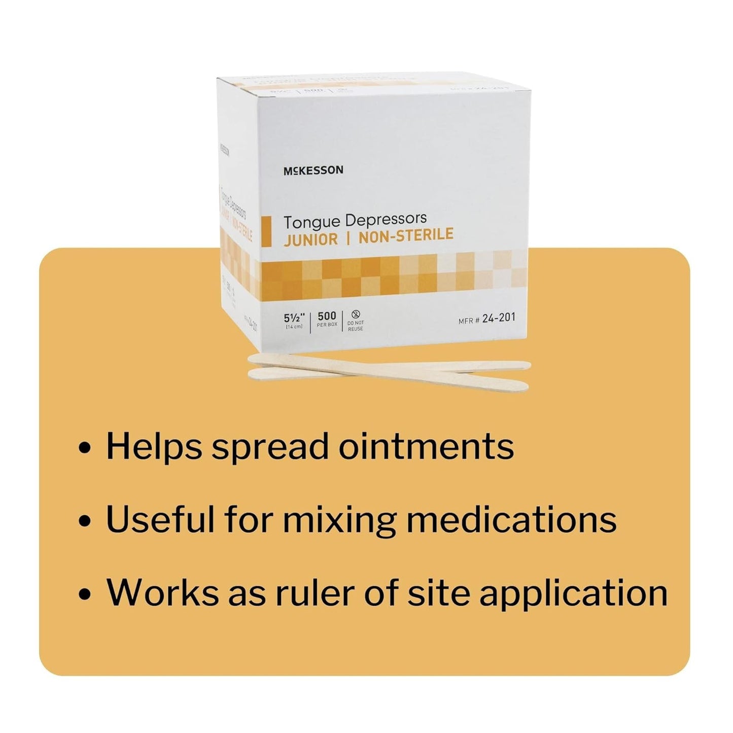 McKesson Tongue Depressors Adult Size, Non-Sterile, Wood, Unflavored, Splinter-Free (5000, 5.5")