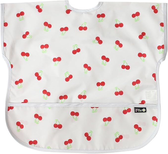 Short Sleeve Waterproof Bib for Toddlers – Easy Clean Feeding Apron for Mealtime, Daycare, Self-Feeding, Lightweight