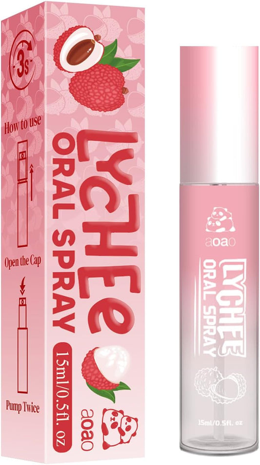 Oral Spray for Adults, Mouth Freshening Spray, Portable Peppermint Oral Freshener, Alcohol & Fluoride-Free Oral Care Mouth Spray, Travel, Dates, Office, Dry & Bad Breath,0.5fl.oz (Pink)