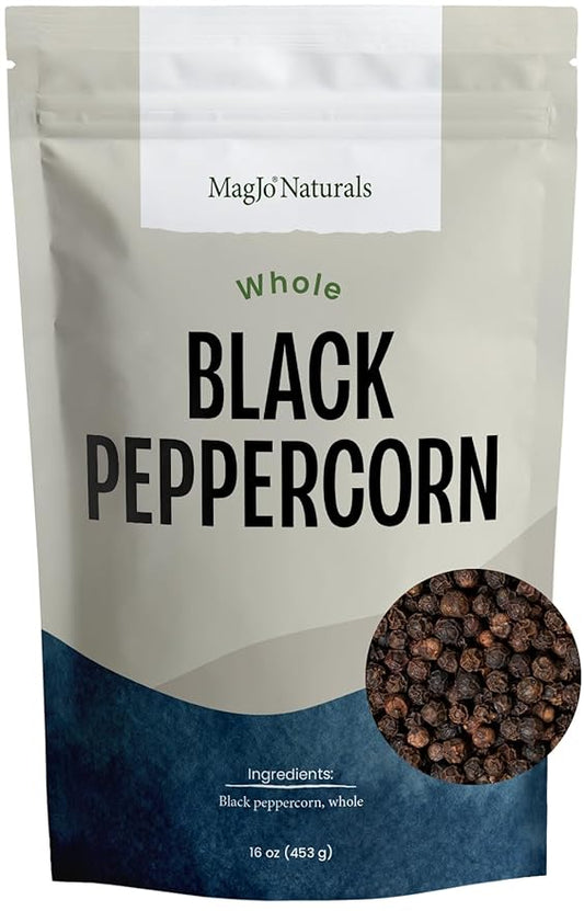 MagJo Naturals Black Peppercorn (whole), Exclusive Cambodian Memot Black Pepper