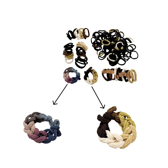 137 Pcs Hair Ties with Seamless High Elastic in Ponytail Holders Kit that don't Damage your Hair (6 Styles)